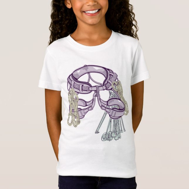 Trad Klettergurt und Ausrüstung T-Shirt (Vorderseite)