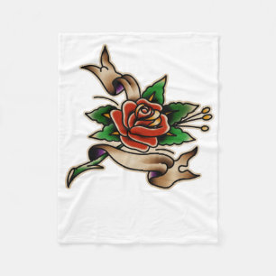 Trad Tattoo 005 Aufkleber Fleecedecke