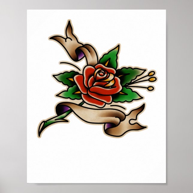 Trad Tattoo 005 Sticker  Poster (Vorne)