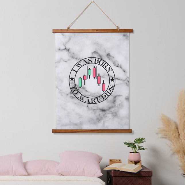 Trade Design | Bearish pattern Marble | Pips Wandteppich Mit Holzrahmen (Schlafzimmer)