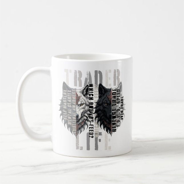 Trader-Leben | Wolf | Beide Seiten Kaffeetasse (Links)
