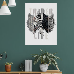 Trader-Leben Wolf Beide Seiten Poster