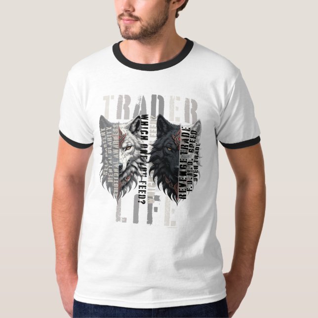 Trader-Leben | Wolf | Beide Seiten T-Shirt (Vorderseite)