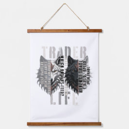 Trader-Leben | Wolf | Beide Seiten Wandteppich Mit Holzrahmen