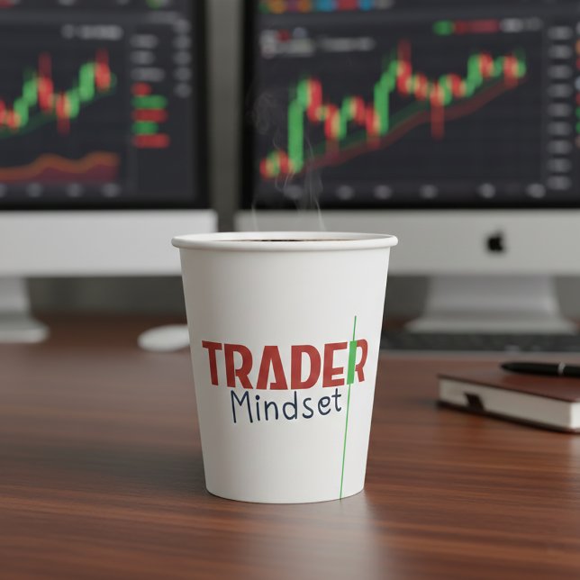 Trader-Mentalität – Disziplinorientierter Handel Pappbecher (Trader Mindset – Discipline, Focus, Trading Psychology Paper Cups)