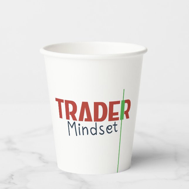 Trader Mindset – Discipline, Focus, Trading Psycho Pappbecher (Vorderseite)