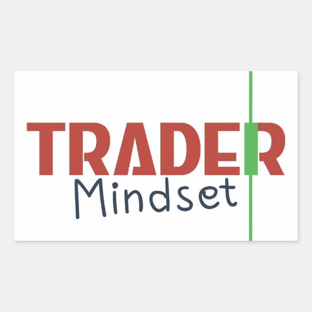 Trader Mindset – Discipline Focus & Trading Psycho Rechteckiger Aufkleber (Vorderseite)
