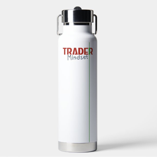 Trader Mindset – Discipline, Focus, Trading Psycho Trinkflasche (Vorderseite)