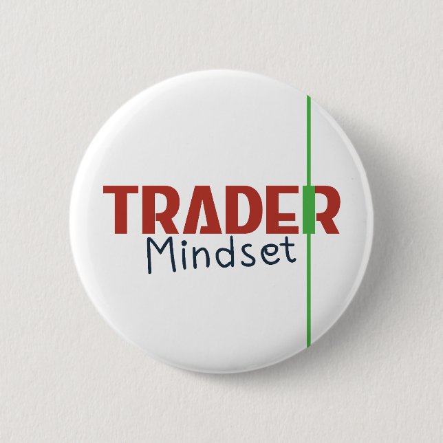 Trader Mindset – Discipline Focused Trading Button (Vorderseite)