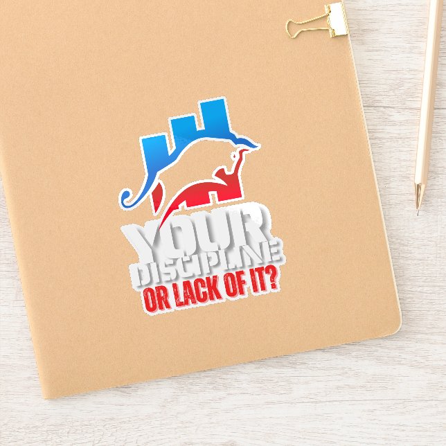 Trader motivation | Bull | Discipline Aufkleber (Notizbuch)
