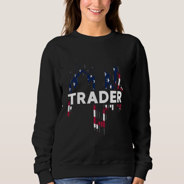 Trader USA American Flag Candlestick Formation Sweatshirt (Vorderseite)