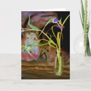 "Tradescantia" Digital veränderte Blume in einer V Karte