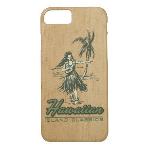 Tradewinds Hawaiian Island Hula Girl Imitats Wood Case-Mate iPhone Hülle