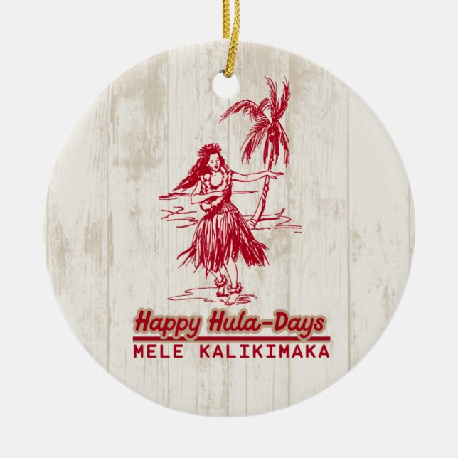 Tradewinds Holiday Hawaiian Hula Girl Keramik Ornament (Vorne)