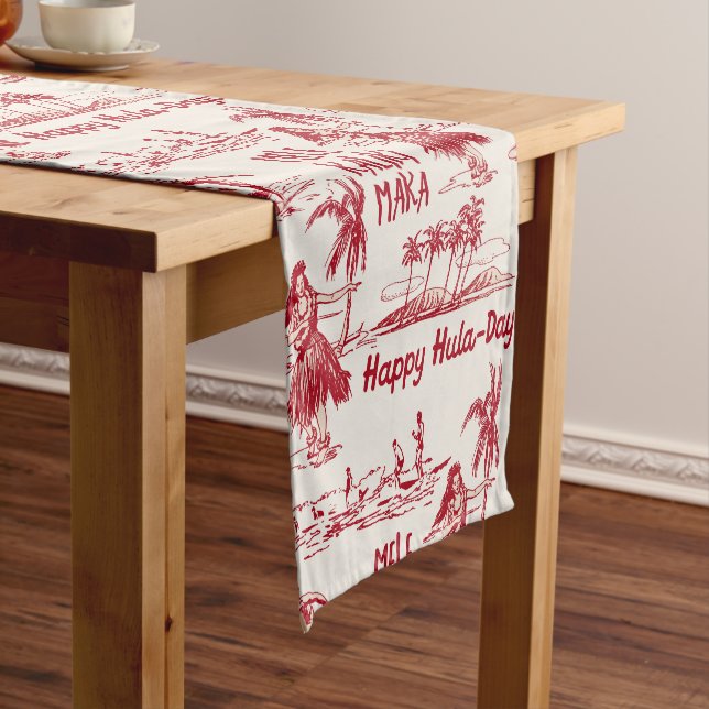 Tradewinds Holiday Hawaiian Hula Girl Toile Kurzer Tischläufer (Beispiel)