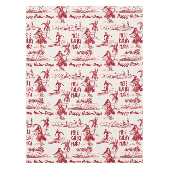 Tradewinds Holiday Hawaiian Hula Girl Toile Tischdecke (Vorderseite)