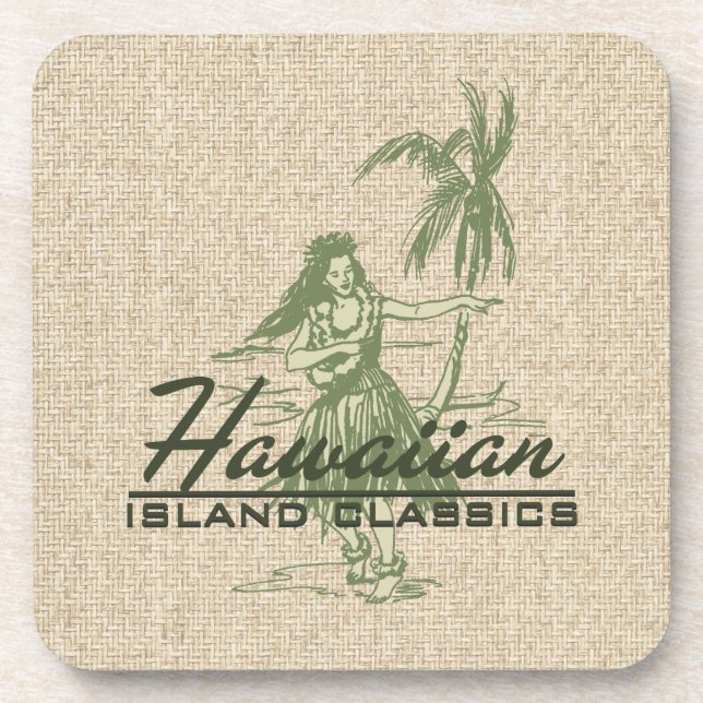 Tradewinds Hula Girl Hawaiian Cork-gestützte Unter Untersetzer (Vorderseite)