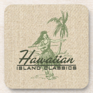 Tradewinds Hula Girl Hawaiian Korkuntersetzer Untersetzer