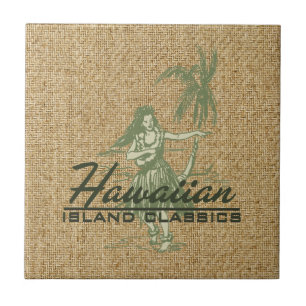 Tradewinds Hula Girl Hawaiian Tile Trivet Fliese