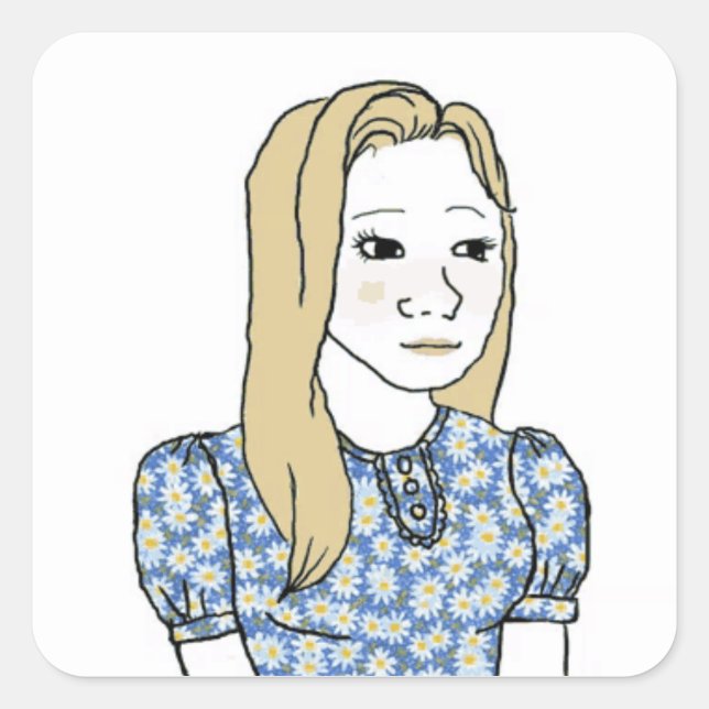 Tradfrau Wojak Aufkleber (Vorderseite)