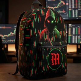 Trading Chart Pattern Streetwear Red Green Candle Bedruckter Rucksack