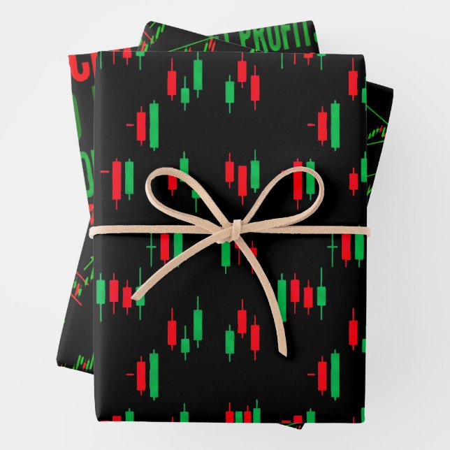 Trading Chart Pattern Streetwear Red Green Candle Geschenkpapier Set (Beispiel)