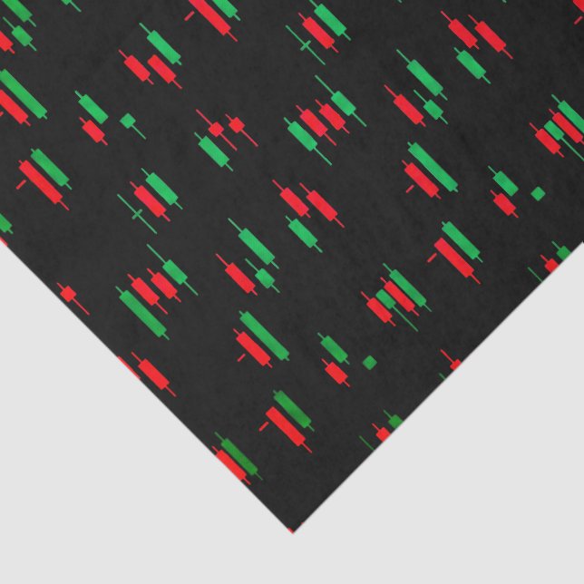 Trading Chart Pattern Streetwear Red Green Candle Seidenpapier (Ausschnitt)