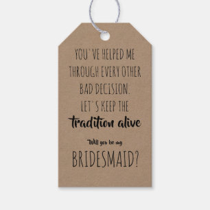 Tradition Alive - Vorschlag von Funny Bridesmaid Geschenkanhänger