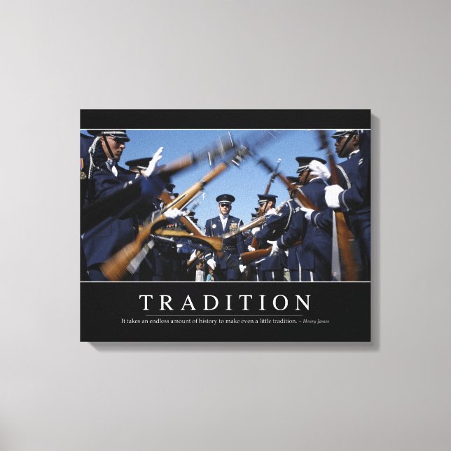 Tradition: Inspiration Zitat Leinwanddruck (Vorderseite)