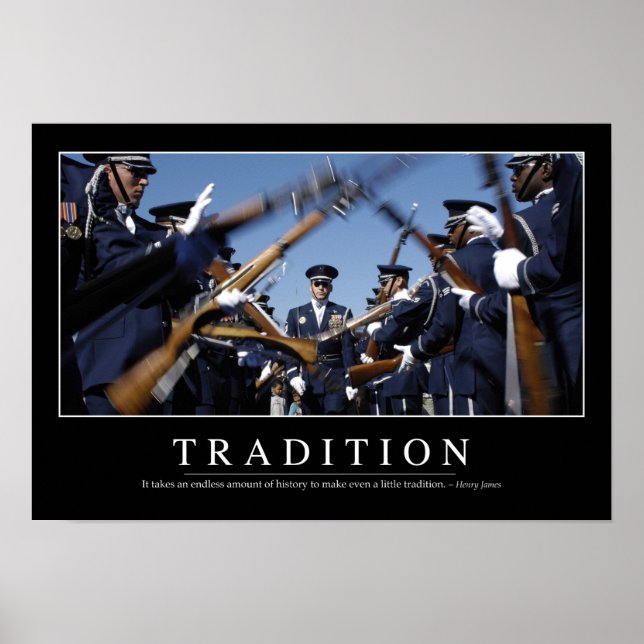Tradition: Inspiration Zitat Poster (Vorne)