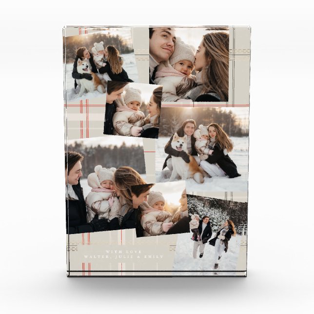 Tradition Kariert Gemütliche Hütte Weihnachtsgesch Fotoblock (Vorderseite)