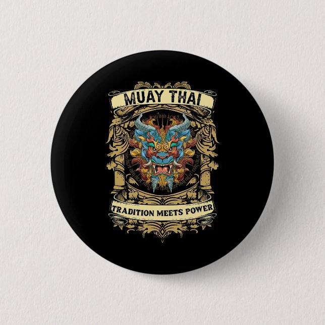 Tradition trifft Kraft - Kickboxen und Muay Thai F Button (Vorderseite)