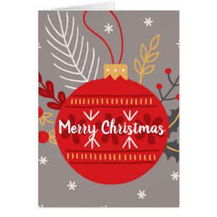 Traditiona Frohe Weihnachten / Rote Ornamente