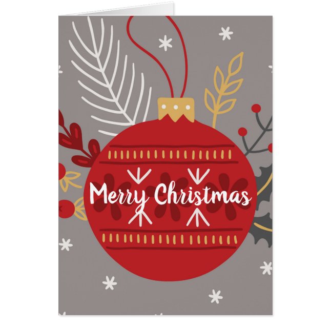 Traditiona Frohe Weihnachten / Rote Ornamente (Vorne)