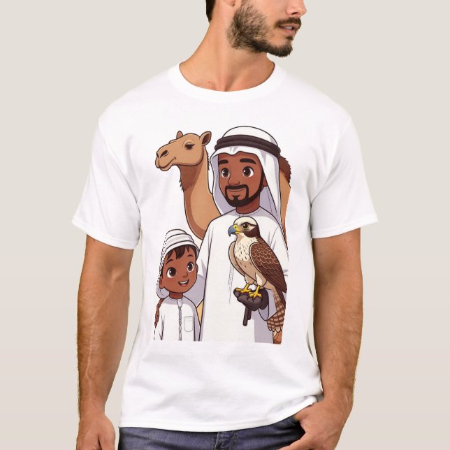 Traditional Arab Falcon Hunt T-Shirt (Vorderseite)