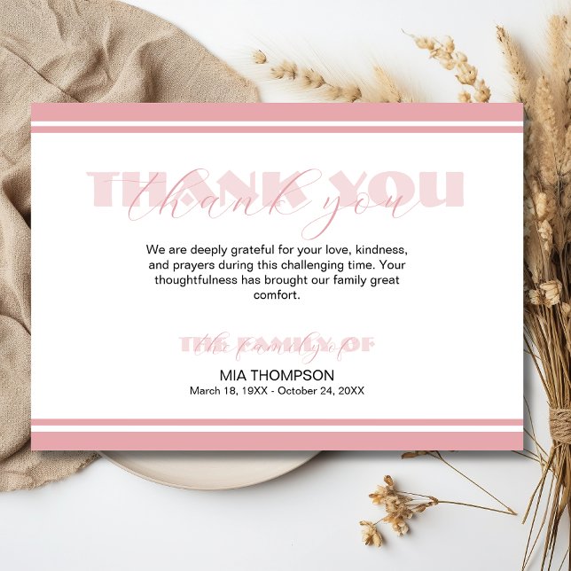 Traditional Bottle Rose Pink Memorial Thank Dankeskarte (Von Creator hochgeladen)