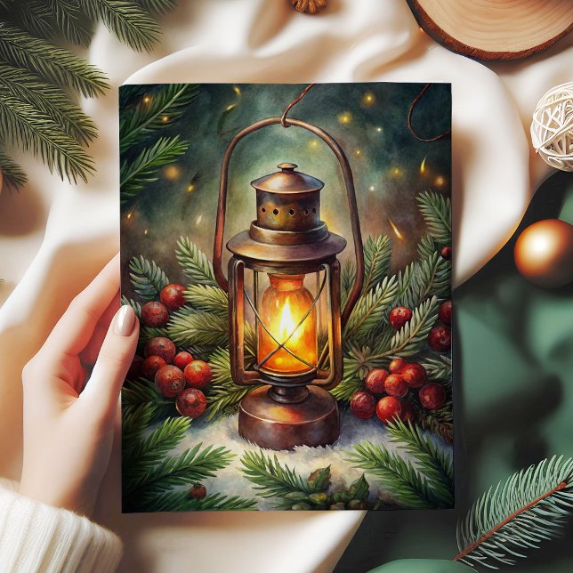 Traditional Christmas lantern holly tissue paper Seidenpapier (Traditional Christmas lantern holly tissue paper)