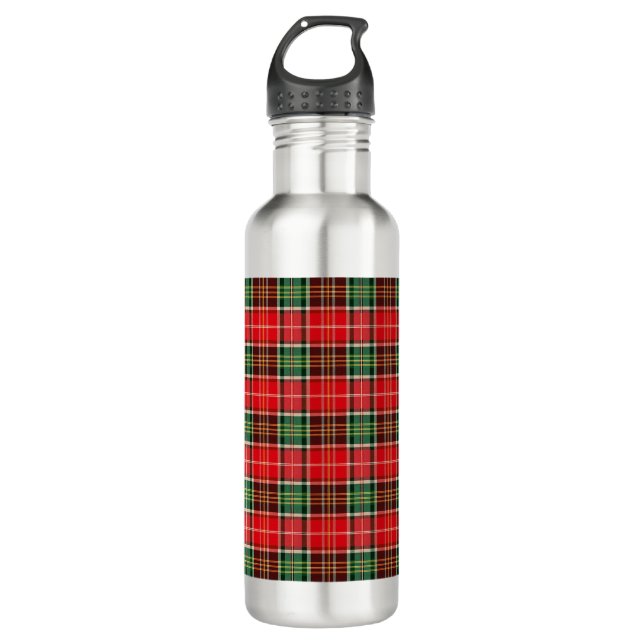 Traditional Christmas Plaid Edelstahlflasche (Vorderseite)
