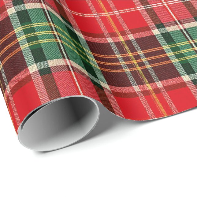 Traditional Christmas Plaid Geschenkpapier (Rolleneckpunkt)