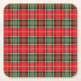 Traditional Christmas Plaid Rechteckiger Pappuntersetzer