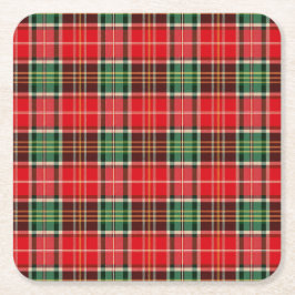 Traditional Christmas Plaid Rechteckiger Pappuntersetzer