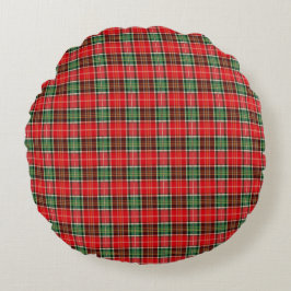 Traditional Christmas Plaid Rundes Kissen