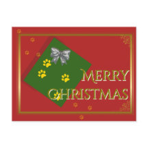 Traditional Christmas Postcard - Gold Typography