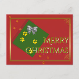 Traditional Christmas Postcard - Gold Typography Postkarte