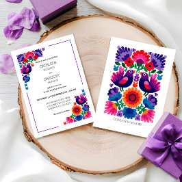 Traditional Colorful Vibrant Folk Art Wedding Einladung