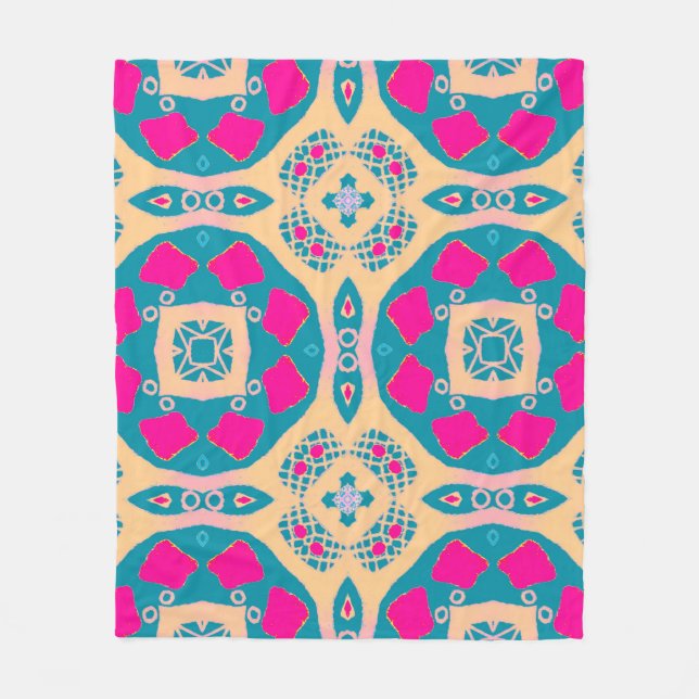 Traditional drawing. Repeat Peruvian Patchwork. Ti Fleecedecke (Vorderseite)