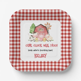 Traditional Farm Theme Birthday Paper Plates Pappteller