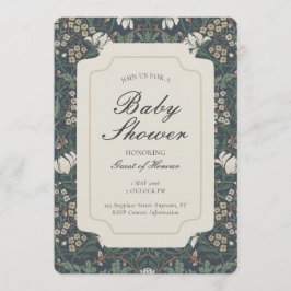Traditional Floral Arts and Crafts Baby Shower Einladung