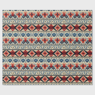 Traditional Folk Embroidery Stripe  Pattern Geschenkpapier