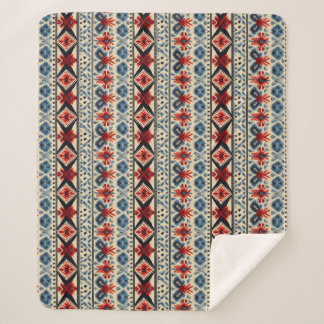 Traditional Folk Embroidery Stripe  Pattern Sherpadecke